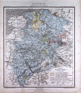 Germany, atlas by Th. von Liechtenstern and Henry Lange, antique map 1869