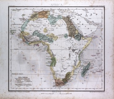 Africa Map, atlas by Th. von Liechtenstern and Henry Lange, antique map 1869