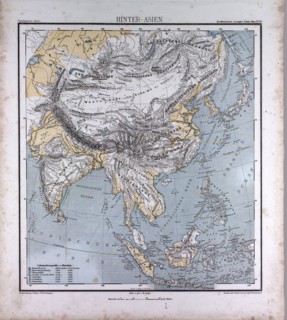 Asia, atlas by Th. von Liechtenstern and Henry Lange, antique map 1869