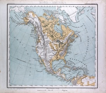 North America Map, atlas by Th. von Liechtenstern and Henry Lange, antique map 1869