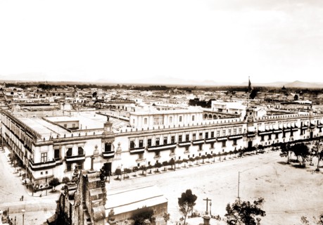 Palace from cathedral, city of Mexico, Mex, Jackson, William Henry, 1843-1942, Castles & palaces,