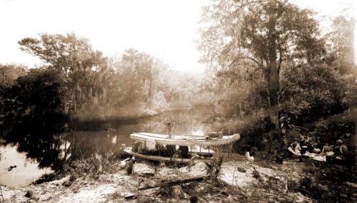 Picnic landing on the Tomoka, Jackson, William Henry, 1843-1942, Waterfronts, Rivers, Picnics,