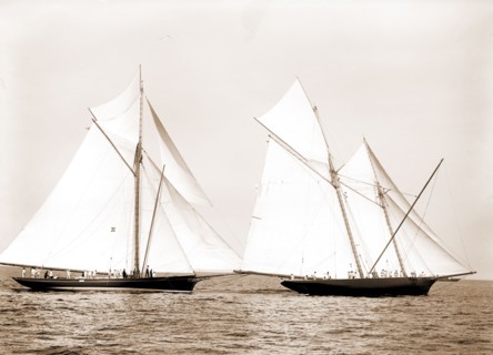 Gracie and Volunteer foul, Gracie (Yacht), Volunteer (Yacht), Goelet Cup Race, Yachts, Regattas,