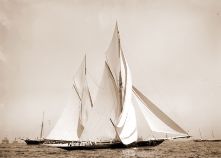 Start, American cup race, Peabody, Henry G, (Henry Greenwood), 1855-1951, Vigilant (Yacht),