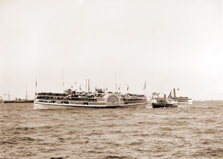 Part of the excursion fleet, Grand Republic (Side wheeler), America's Cup races, Side wheelers,