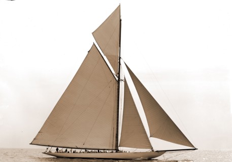 Columbia before the start, Columbia (Sloop), America's Cup races, Regattas, Yachts, 1899