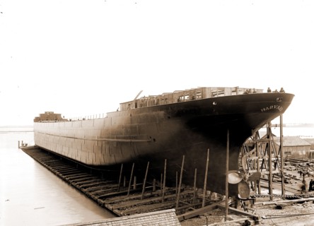 Str. Harvard on the ways, Harvard (Freighter), Cargo ships, Boat & ship industry, United States,