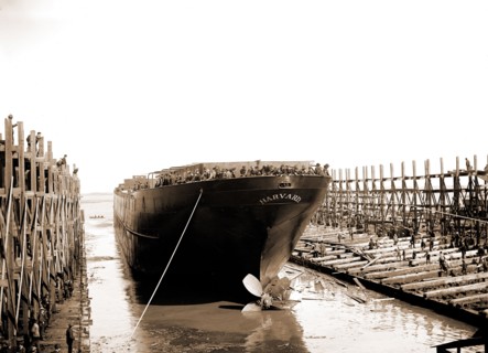 Str. Harvard in the slip, Detroit, Harvard (Freighter), Cargo ships, Boat & ship industry, United