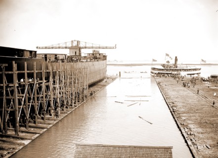 Str. Simon J. Murphy on the ways, Simon J. Murphy (Steamship), Ships, Boat & ship industry, Piers &
