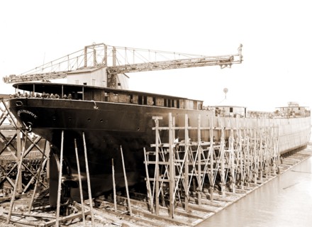 Str. Simon J. Murphy on the ways, Simon J. Murphy (Steamship), Ships, Boat & ship industry, United