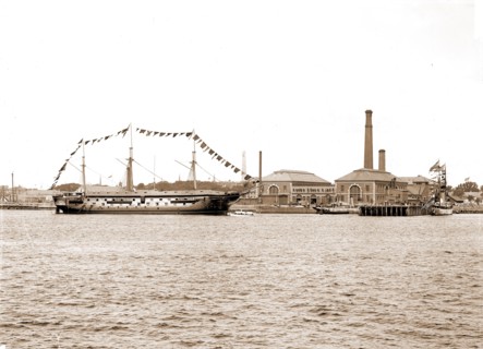 Receiving ship Wabash, Charlestown Navy Yard, Wabash (Ship), Government vessels, American, Naval