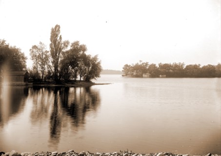 Lake Orion, Mich. from R.R. tracks, Lakes & ponds, United States, Michigan, Orion, Lake, 1890