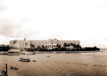 Hotel Royal Palm from the bay, Miami, Fla, Hotels, Resorts, United States, Florida, Miami, 1880