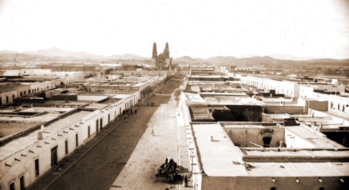 Chihuahua from the Casa de Moneda, Jackson, William Henry, 1843-1942, Streets, Mexico, Chihuahua,