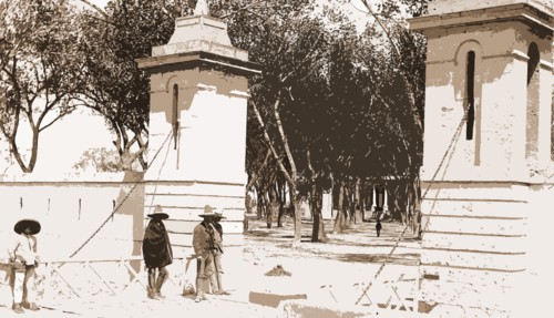 Hacienda Salinas, draw bridge, Jackson, William Henry, 1843-1942, Gates, Ranches, Drawbridges,