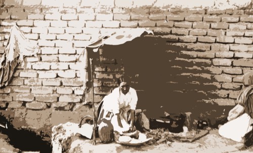 Preparing tortillas in Aguas Calientes, Mexico, Jackson, William Henry, 1843-1942, Cookery,