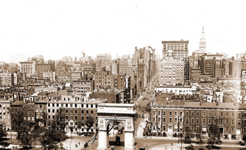 Washington Square, New York, Washington, George, 1732-1799, Monuments, Plazas, Memorial arches,