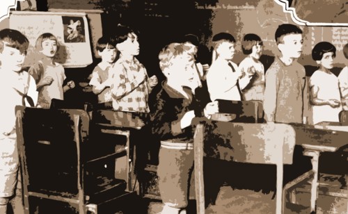 Children in speech class, Classrooms, Speech therapy, Games, 1900