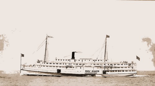 Steamer Bay State, Stebbins, Nathaniel Livermore, 1847-, Bay State (Side wheeler), Side wheelers,