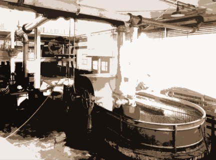 The Pulp is ground and sizing added, Paper industry, 1922