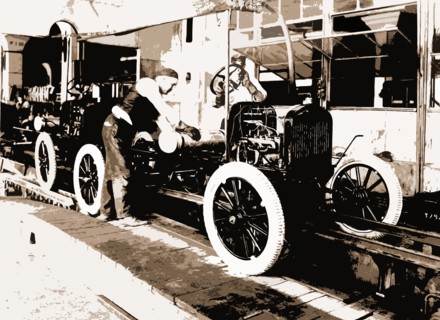 Assembly, Automobile industry, Assembly-line methods, 1923