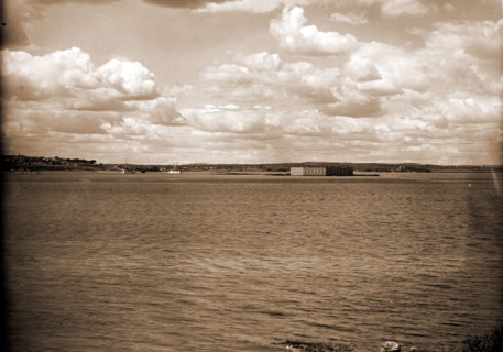 Fort Gorges in harbor, Portland, Me, Forts & fortifications, Harbors, United States, Maine,