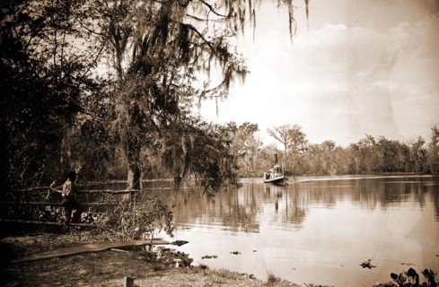 Monroe Landing, Rice Creek, Jackson, William Henry, 1843-1942, Rivers, Waterfronts, Spanish moss,