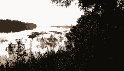 Rock River, view near Dixon, Dixon, Ill, Rivers, Rowboats, United States, Illinois, Dixon, United
