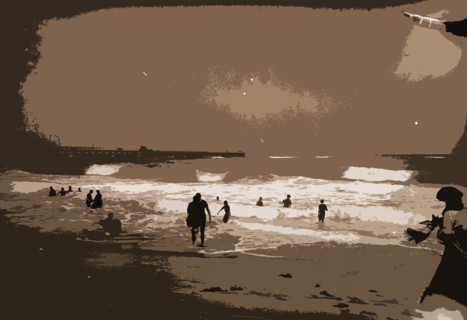 Surf bathing at Palm Beach, Florida, Beaches, Wading, United States, Florida, Palm Beach, 1900