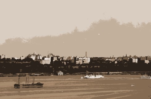 New York, N.Y, Columbia University and Grant's Tomb from across the Hudson, Grant, Ulysses S.,