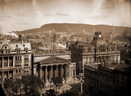 Montreal from the Church of Notre Dame, Plazas, Mountains, Canada, Quebec (Province), Montreal,