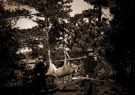 Hunting in the Adirondacks, Deer hunting, Dead animals, Mountains, United States, New York (State),