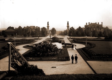 Entrance to Highland Park, Pittsburg, Pa, Parks, Fountains, United States, Pennsylvania,