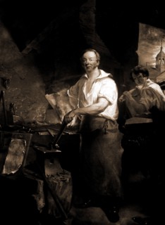 Pat Lyon at the forge, Neagle, John, 1796-1865, Lyon, Patrick, d. 1829, Blacksmithing, 1900