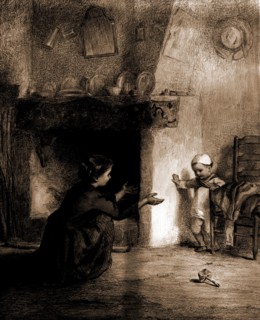 Learning to walk, Frere, Pierre Edouard, 1819-1886, Mothers & children, Walking, Domestic life,
