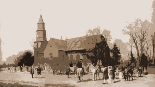 Old Bruton Church in the time of Lord Dunmore, Thompson, Alfred Wordsworth, 1840-1896, Anglican