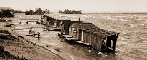 Rapids of the Sainte sic Marys River, Rapids, Waterfronts, United States, Michigan, Saint Marys