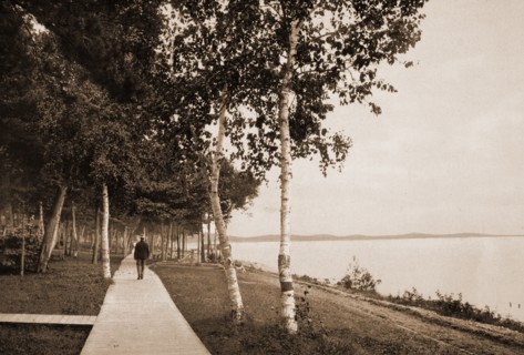 The Walk at We-Que-Ton-Sing, Michigan, Waterfronts, United States, Michigan, Wequetonsing, 1900
