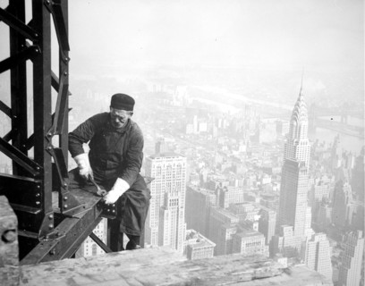 Photograph of a Workman on the Framework of the Empire State Building, 1936, Lewis Hine, 1874 -