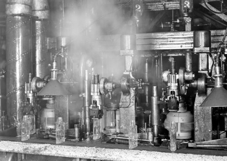 Millville, New Jersey - Glass bottles. [Machiney and bottles.], 1936, Lewis Hine, 1874 - 1940, was