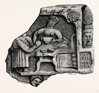 Roman Remains from Kirkby Thore, UK, England, engraving 1870s, Britain