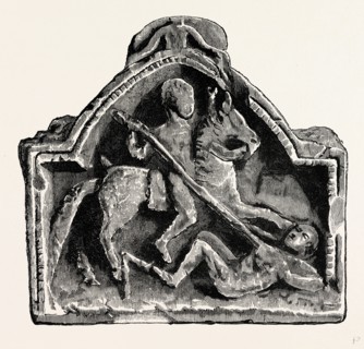 Roman Remains from Kirkby Thore, UK, England, engraving 1870s, Britain
