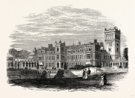 North-east View, Somerleyton, UK, England, engraving 1870s, Britain