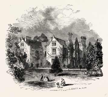 King's Newton Hall as it was, UK, England, engraving 1870s, Britain