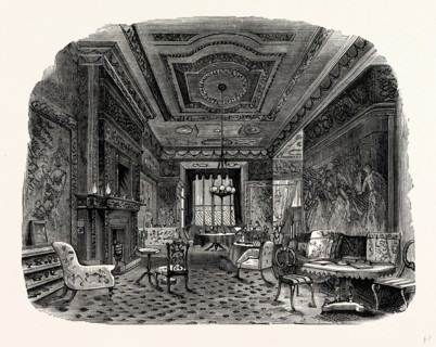 The Saloon, Westwood Park, UK, England, engraving 1870s, Britain