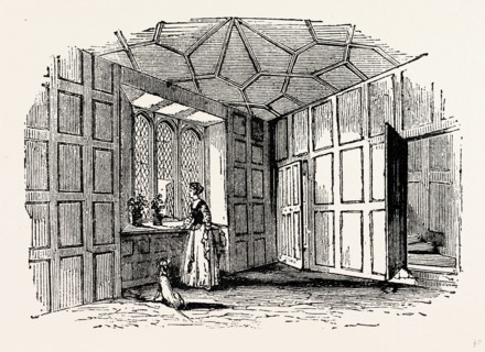 Anne Boleyn's Chamber, Hever Castle, UK, England, engraving 1870s, Britain