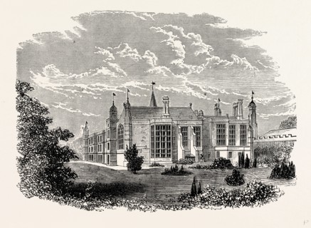 East View, Burleigh House, UK, England, engraving 1870s, Britain