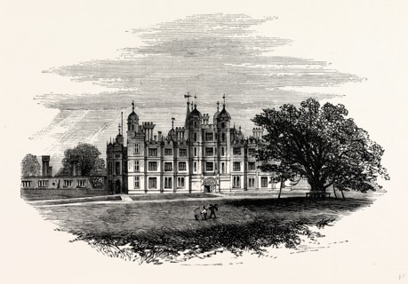 West View, Burleigh House, UK, England, engraving 1870s, Britain