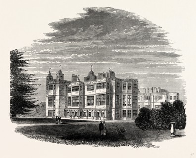 South Front, Audley End, UK, England, engraving 1870s, Britain