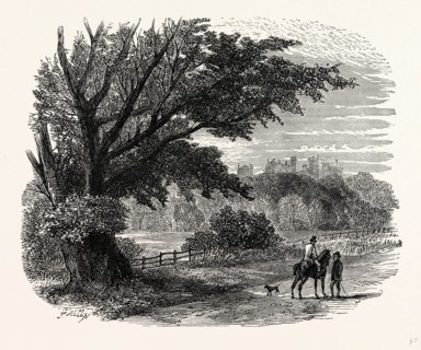 Belvoir Castle from the Grantham Road, UK, England, engraving 1870s, Britain